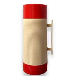 Vintage 1970’s Aladdin HY-LO Thermos Bottle #WM1060P Wide Mouth 1 QT 240 Red Cap